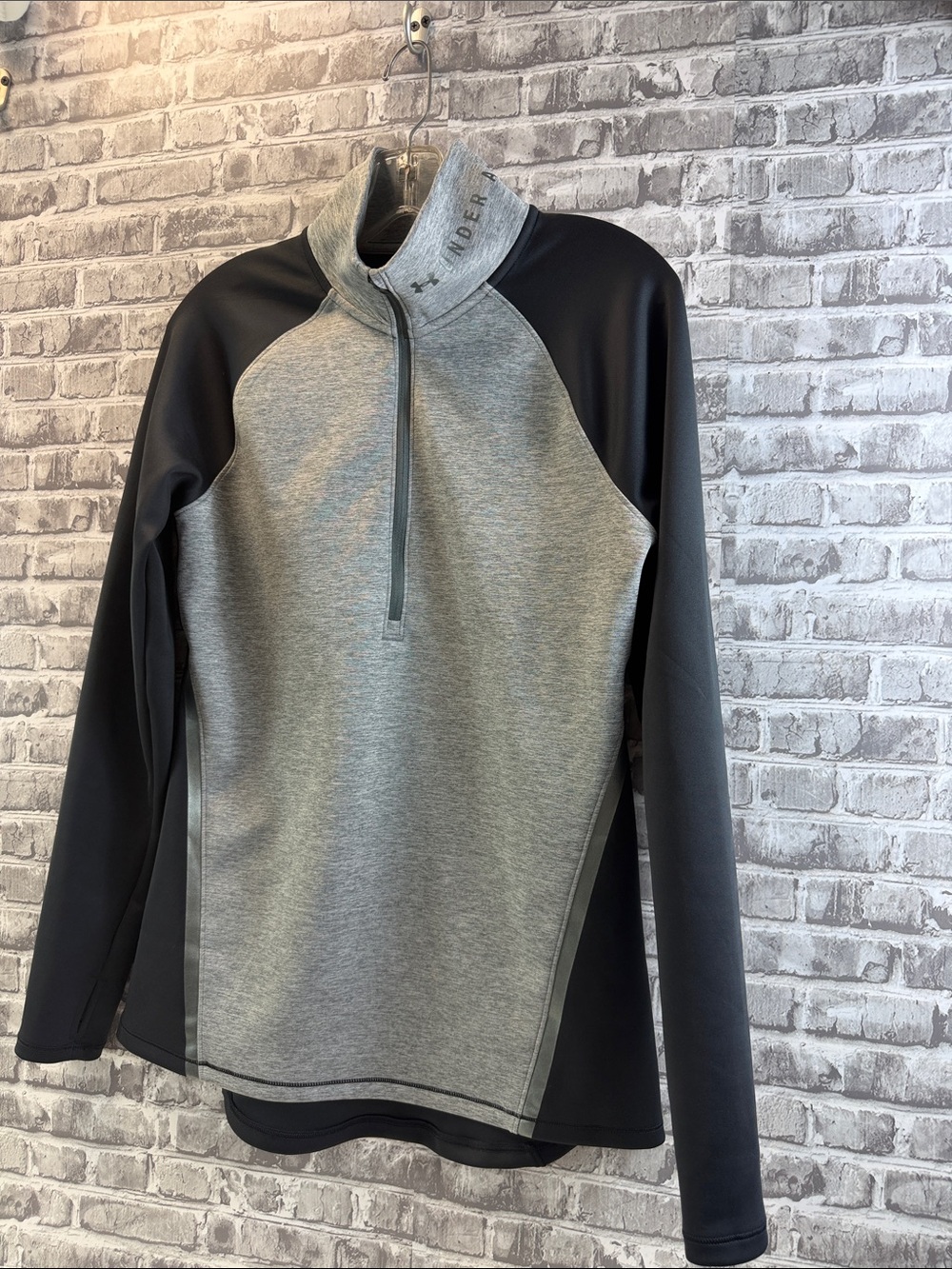 Under Armour Gray and Black Half-Zip Athletic Pullover